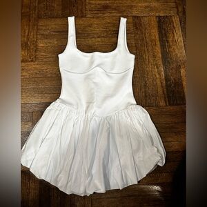 BNWT Zara White Tank Mini Dress with Bubble Skirt Detail - Size Small